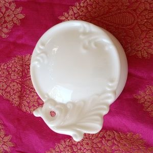 Vintage  Rynne China  Ornate White Porcelain Trinket Box New